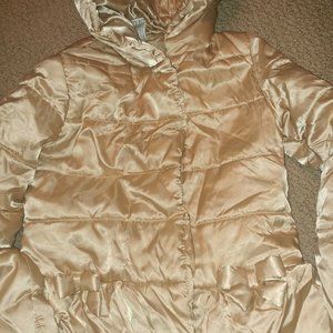Gold Metallic Hooded Bubble Coat Gymboree 7/8